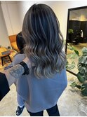 大人オシャレな中明度バレイヤージュ_dark ash_