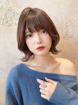 ロンド クラン 岡崎(Lond Clan) 小顔ヘア ヌーディーカラー 韓国ボブ 切りっぱなしボブ