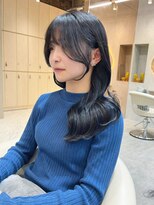 グロー 大宮(GLROW)&nbsp;□ 韓国大宮顔周りレイヤーカットウルフカットブルーブラック