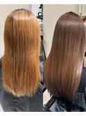 ★デザインカラーレイヤーカットウェットヘアミルクティーカラー
