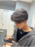 ミニウルフチェリーブラウンホワイトグレージュフェザーパーマ