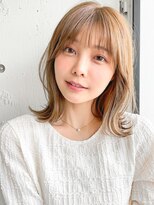 アグノス 青山(Agnos) ◎ミニウルフホワイトグレージュデジタルパーマチェリーブラウン