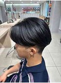 モテる黒髪ネープレスショート束感モテ髪ワックスなしマッシュ