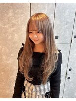 ガルボヘアー 心斎橋店(garbohair) プルエクステ10代20代ハイトーンミルクティーベージュレイヤー