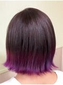 ワンレンボブ×紫グラデで魅せる私