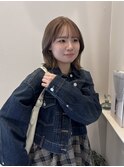ナチュラルミディアム×シースルーバング