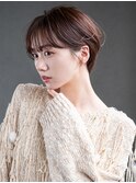 韓国ヘアショートくびれヘアミルクティーおくれ毛_F20149