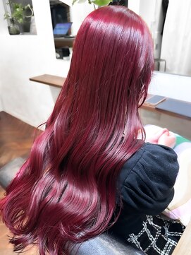 ラレイ ハラジュク(Lalei harajuku) 【白石】ブリーチなし赤髪チェリーレッド暖色原宿学割U24