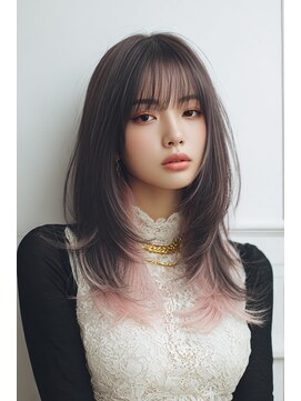 ノイエ 原宿 北参道(NoIE) ハッシュカットロングレイヤーカットインナーカラーダブルカラー