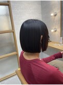 切りっぱなしぱっつんボブ＊耳かけ◎顔まわりにレイヤーも◎