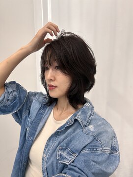 ミディアムレイヤー グレージュ 30代レイヤー