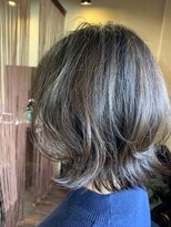 ヘアーエヌプラス (HAIR N+) ミディアムボブ外ハネ巻き＆ミックス巻き　イメチェン