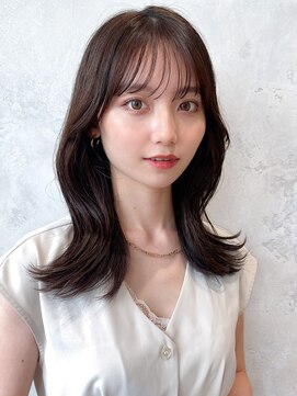 アフロート ルヴア(AFLOAT RUVUA) るなstyle 鎖骨下くびれヘア 20代30代40代 シースルー 顔周り