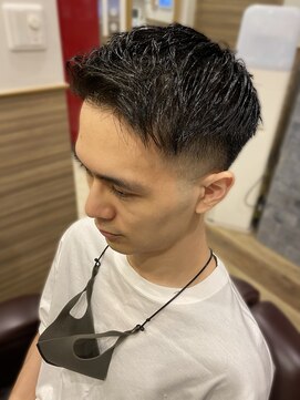 銀座マツナガ 神田店 流行◎ジェルセットアップバングローフェード大人ショート