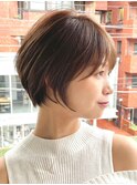 30代40代大人女性/前髪ありショートボブ/ショートヘア/髪質改善
