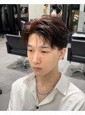 ビジネスメンズショートリクルート七三かき上げヘアツーブロック