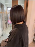 大人ショートボブ丸みショートカットマッシュショート前髪あり