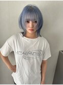 【TOMOKI】ブルーシルバー/ウルフカット