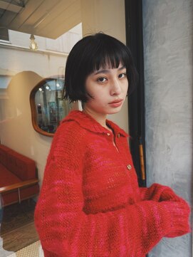 ヒュージ 表参道(huge) ミニボブ/ショートボブ/ニュアンスパーマ/顔周り/20代30代