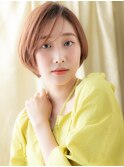 オレンジベージュアッシュ小顔かきあげショートX川口30代40代