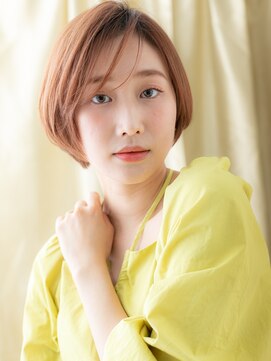 カバーヘア ブリス 川口(COVER HAIR bliss) オレンジベージュアッシュ小顔かきあげショートX川口30代40代