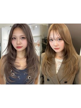 《圧倒的技術力》で叶うダメージレスな透明感カラー【韓国ヘア/ブリーチなしダブルカラー/ケアブリーチ】