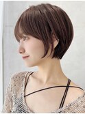 Say.クールショート前髪顔周りカットウォームベージュイメチェン