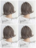 トルネード(TORNADO)&nbsp;外国人風ボブ ハイライトグラデーション グレージュ　外ハネ