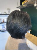 丸みショート×ブラックネイビー