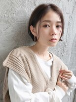 キラ 渋谷(KILLA)&nbsp;前髪なしボブ/くすみカラー オリーブカラー くびれショート 小顔