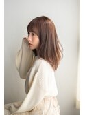 大人可愛い小顔ミディアム/グレージュカラー/20代30代40代