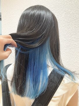 ネオリーブカップ 町田店(Neolive capu) みずいろ☆インナーカラー【デザインカラー】黒髪