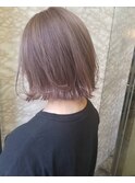 【池袋】切りっぱなしボブ ラベンダーベージュ