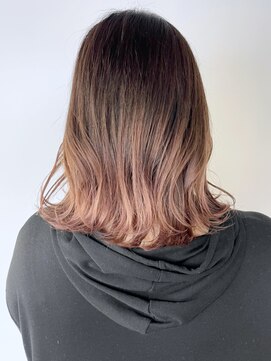 アイティーバイアルバム 松戸店(IT by ALBUM) ピンクグラデーションロブ_くびれヘアビタミンカラー_ba341541