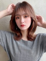 アフロート ディル(AFLOAT D'L)&nbsp;みきな/大人韓国ヘア/くびれミディ/2wayバング/丸顔/20代30代/髪