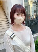 CAF松本【暖色系カラー×顔周りのみウルフレイヤー外ハネボブ】