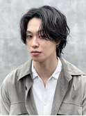 センターパートニュアンスパーマ毛流れパーマカルマパーマ