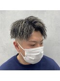 ツイストパーマ/金メッシュ/アップバング/ツーブロック