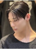 韓国ヘア ニキ風センターパート ダウンパーマ メンズ 表参道