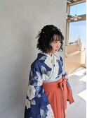 卒業式ヘアセット　ふんわりハーフアップ