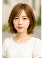 ラレイ ハラジュク(Lalei harajuku)&nbsp;原宿レイヤーボブくびれボブ透明感カラーナチュラルベージュ前髪