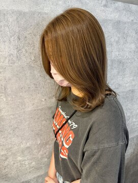 エヌ 大阪梅田店(enu) 【大阪梅田】ミルクティーベージュ×韓国風くびれ巻き