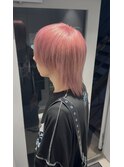メンズウルフ/ピンクカラー/マッシュウルフ/ウルフカット