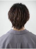 束感ダークアッシュ大人シャドウパーマ爽やかショートf草加