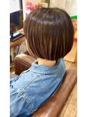 プレイングカラーピンクボブ　３０代４０代　パラパラブリーチ