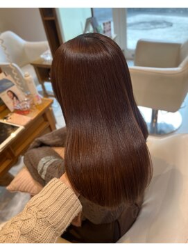 スペックホルダーミミ(Spec Holder mimi) ミディアムレイヤーカットブラウン×髪質改善ストレート1.24