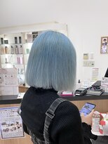 キセイ イオンモール新利府北館店(KISEI) ブリーチ×水色相性◎切りっぱなしボブ♪可愛い!10代20代