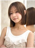 顔から周りカット/縮毛矯正/グレージュ/アッシュカラー/大人ボブ