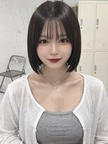 シーン(scene)&nbsp;地毛風縮毛矯正 × ストンボブ × olive beige【広島】