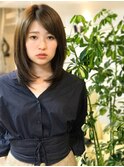 【ku-to+】ストレートツヤ小顔ミディアム×ノームコア